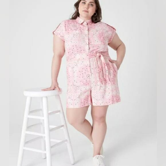 Lane Bryant Linen Romper - Picture 1 of 6